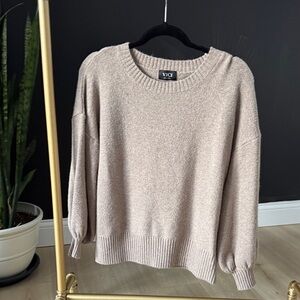 Vici Women's Beige Crew Neck Sweater